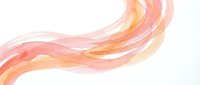 Abstract watercolor waves in warm coral pink and orange tones flowing gracefully across white background for modern design projects and artistic layouts.