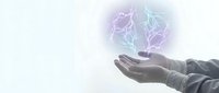 Hands holding glowing brain with electric neural networks on white background. Concept for artificial intelligence, neuroscience and mental health.