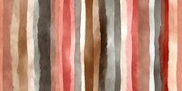 Watercolor striped pattern in coral, brown, and gray tones with uneven edges creating a soft, organic feel for textile or paper design.
