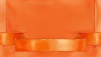 Orange ribbon banner isolated on orange background, ready for design use on promotional materials, certificates, and branding projects.