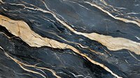 Abstract luxury marble pattern in dark blue and beige with golden veins. Natural stone texture background with diagonal dynamic lines and cracks.