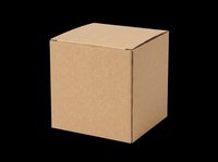 Kraft cardboard box isolated on transparent background, ready for t-shirt design, stickers, clipart, print on demand, sublimation, and packaging mockups.