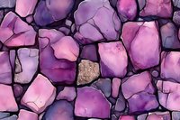 Purple and pink stone wall texture with irregular shaped rocks creating natural mosaic pattern. Decorative background for design projects and architectural visualization.