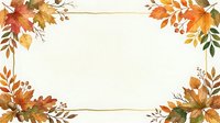 Autumn leaves and branches frame a cream background with golden accents, creating a seasonal border design suitable for fall invitations, greeting cards, and seasonal marketing materials.