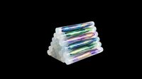 Colorful gel pens stacked in clear organizer isolated on transparent background, ready for clipart, sublimation, print-on-demand designs, t-shirt graphics, and sticker applications.