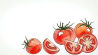 Fresh red tomatoes whole and sliced showing seeds and pulp on light background for cooking recipes and healthy food concepts.