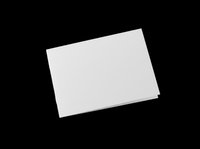 Blank folded greeting card mockup isolated on transparent background, ready for sticker, print on demand, sublimation, T-shirt design, and clipart use.