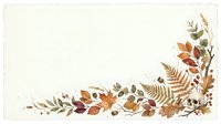 Autumn leaves and ferns border isolated on cream background, ready for greeting cards, invitations, stationery design and fall seasonal projects.