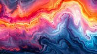 Vibrant fluid art with swirling waves of orange, pink, purple, and blue creating a dynamic abstract marble effect for creative backgrounds.