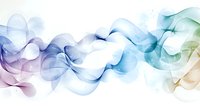 Ethereal flowing smoke waves in pastel rainbow colors against white background, abstract fluid art design for modern creative projects and digital layouts.
