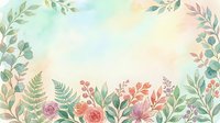 Soft watercolor floral border with pastel roses, ferns, and greenery on a light background, perfect for cards, invitations, and seasonal designs.