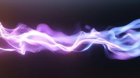 Glowing abstract energy wave with purple and blue light effects on dark background, dynamic electric plasma stream visualization for modern tech designs.