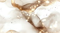 Abstract luxury background with flowing gold and cream marble texture, glowing bokeh lights and elegant fluid shapes for high-end design projects.