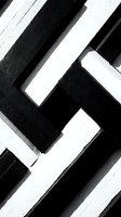 Monochrome geometric composition featuring alternating black and white diagonal stripes with dimensional shadows, creating abstract patterns for modern design, architecture, and contemporary art projects.