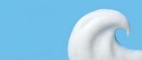 White abstract curved shape creating flowing wave form against bright blue background for modern minimalist design projects.