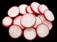 Fresh sliced radishes isolated on transparent background, ready for t-shirt design, stickers, clipart, print on demand, and sublimation projects.
