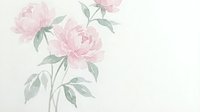 Soft pink peonies with green leaves on light background, watercolor style floral illustration for wedding invitations, greeting cards and feminine decor.