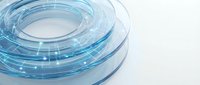 Abstract blue circular technology rings with glowing effects on white background for digital design projects and futuristic presentations.
