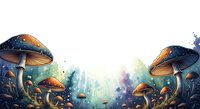 Fantastical mushroom forest with glowing golden caps and bioluminescent undergrowth, featuring whimsical fungi in enchanted woodland setting for fantasy art, game design, and magical illustration projects.