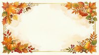 Autumn harvest frame with fall leaves, pumpkins, and berries on cream background, isolated and ready for seasonal designs, invitations, and greeting cards.