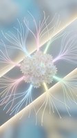 Glowing mechanical gears with radiating light beams and energy bursts on soft gradient background for technology and innovation concepts.
