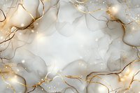 Elegant white marble texture with gold leaf accents and warm string lights creating a luxurious, festive background suitable for holiday designs, invitations, and premium branding projects.