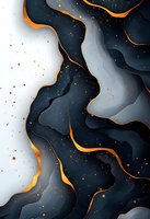 Abstract navy blue and white layered background with golden accents and organic flowing shapes creates modern luxury design for wall art and decor.