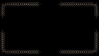 Elegant decorative border frame with delicate botanical leaf branches on black background for invitations, certificates, and formal design projects.