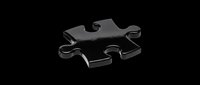 Black puzzle piece isolated on transparent background, ready for design use on t-shirts, clipart, stickers, print-on-demand products, and sublimation projects.