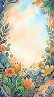 Watercolor floral frame with roses, golden leaves, berries, and stars on a soft pastel background, perfect for greeting cards and invitations.