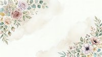 Watercolor floral frame with dusty rose and blush pink flowers, eucalyptus leaves on soft beige background for wedding invitations and romantic designs.