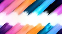 Vibrant diagonal brush strokes in purple, orange, and blue colors create dynamic abstract pattern on white background, suitable for modern graphic design projects.
