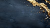 Dark navy blue textured background with abstract gold metallic foil accents and splatter effect, creating luxurious modern art composition for elegant design projects.
