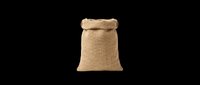 Burlap sack isolated on transparent background, ready for design use on t-shirts, clipart, stickers, print-on-demand products, and sublimation projects.