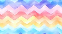 Colorful watercolor chevron pattern with gradient blue, pink, and yellow zigzag stripes creating a vibrant rainbow effect.