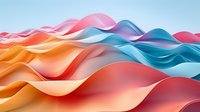 Colorful wavy abstract background with smooth flowing curves in orange, pink, red and blue gradient colors creating dynamic modern design landscape.