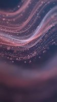 Abstract flowing waves with sparkling particles in purple pink gradient colors creating dreamy cosmic atmosphere for digital art backgrounds.