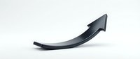 Upward curved dark arrow on white background, isolated and ready for business growth, success, and financial increase design projects.