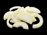 Sliced white onion rings isolated on transparent background, ready for culinary design, food packaging, recipe graphics, cooking blogs, restaurant menus, and print-on-demand products.