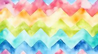 Colorful watercolor chevron pattern in rainbow colors with soft blending and gradient effects, featuring pink, yellow, green and blue zigzag stripes. Seamless repeat design.