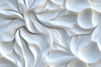 White abstract wavy surface with soft flowing curves and gentle shadows creating elegant dimensional relief pattern. Suitable for luxury product backgrounds.