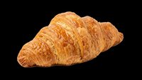 Freshly baked croissant with golden, flaky layers isolated on transparent background. Ready for bakery designs, food packaging, menus, t-shirts, stickers, and print-on-demand products.