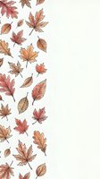 Autumn leaves pattern with maple and oak foliage in warm orange and red tones on light background for seasonal design projects.