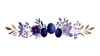 Watercolor Easter border with deep purple eggs, delicate spring flowers and botanical elements on white background. Isolated design for holiday cards and decor.