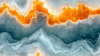 Abstract fluid art background with orange and teal waves creating dynamic marble effect, luxury modern design pattern for wall decor and prints.