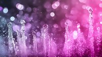 Magical pink and purple bokeh background with rising glowing sparkles and light bubbles creating dreamy atmospheric effect. Soft focus abstract composition.