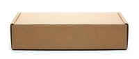 Closed cardboard shipping box with kraft paper exterior and flaps, suitable for packaging, delivery, storage, and e-commerce applications.
