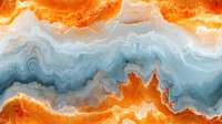 Vibrant orange and blue abstract marble texture with fluid wavy lines and natural stone patterns creates dramatic contrast and organic flowing movement.