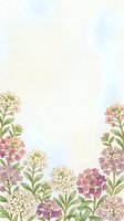 Delicate watercolor floral border with pink and white flowers on textured paper background for wedding invitations and spring greeting cards.