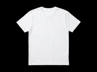 White crew neck t-shirt mockup isolated on transparent background, ready for print on demand, sublimation, clothing design, stickers, and clipart use.